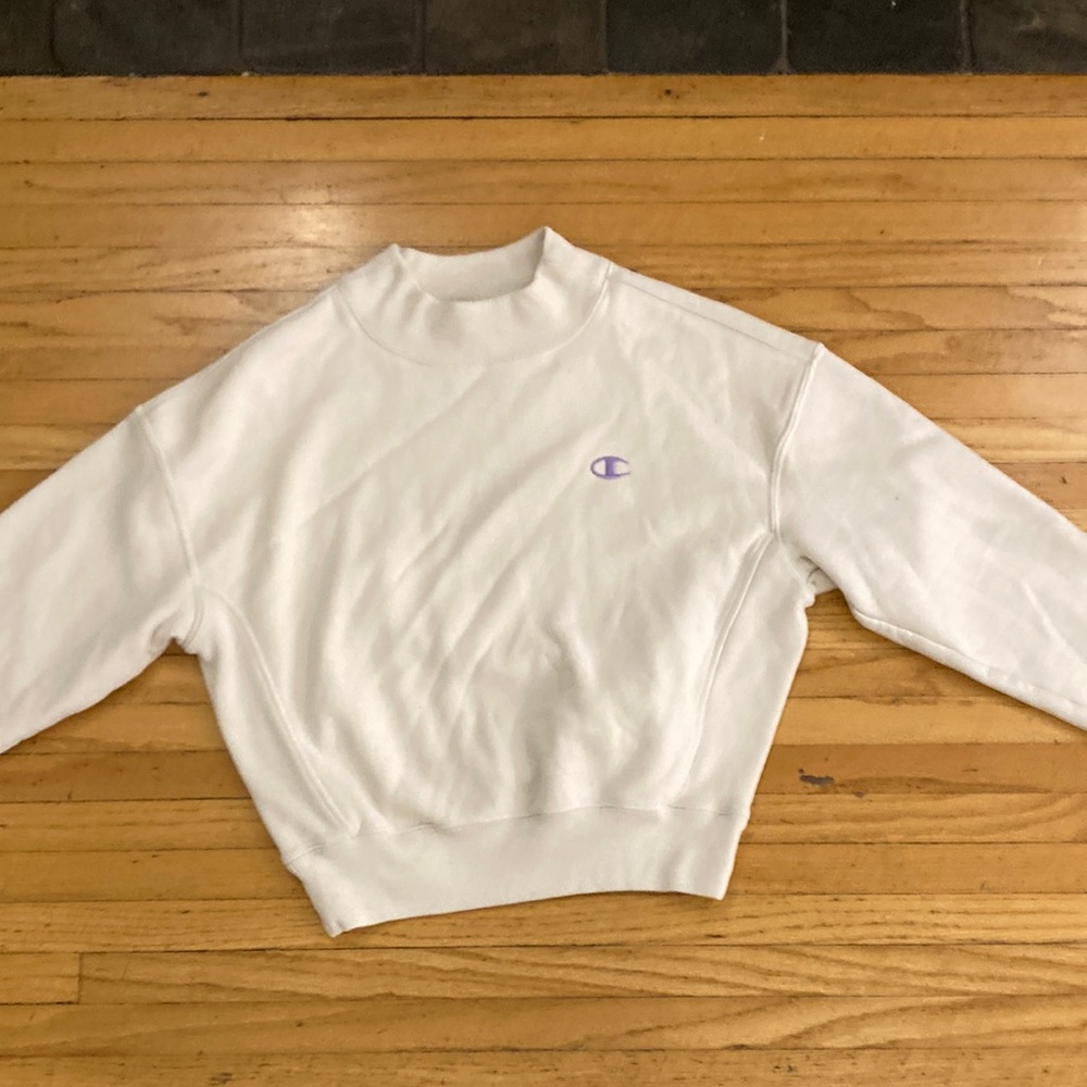 Cream medium Champion turtle neck  sweatshirt